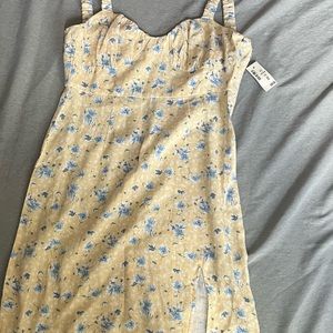 cottagecore/fairycore light yellow floral aeropostale dress